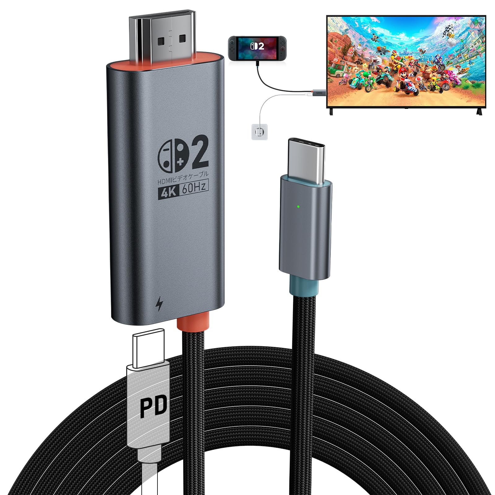 Amazon.co.jp: Switch 2 ドック ケーブル「22.0.0」対応2mテレビ出力4K