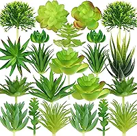 QUOZUO 22 peças de mini suculentas artificiais realistas, suculentas verdes, plantas pequenas para artesanato, jardim, arranjo de casa, decoração de escritório (sem vaso)