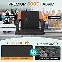 Vista 5 de HOPERAN Asientos de estadio con calefacción de doble cara para gradas con soporte de espalda, 3 niveles de calefacción, asientos con respaldo