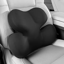 BEBAS Ergonomic Memory Foam Lumbar Support Pillow for Car, Black | Zoned Pressure Relief for Back Support, Lumbar Cushion with Fixed Ring, Breathable Washable Cover, Fits for Driving & Office
