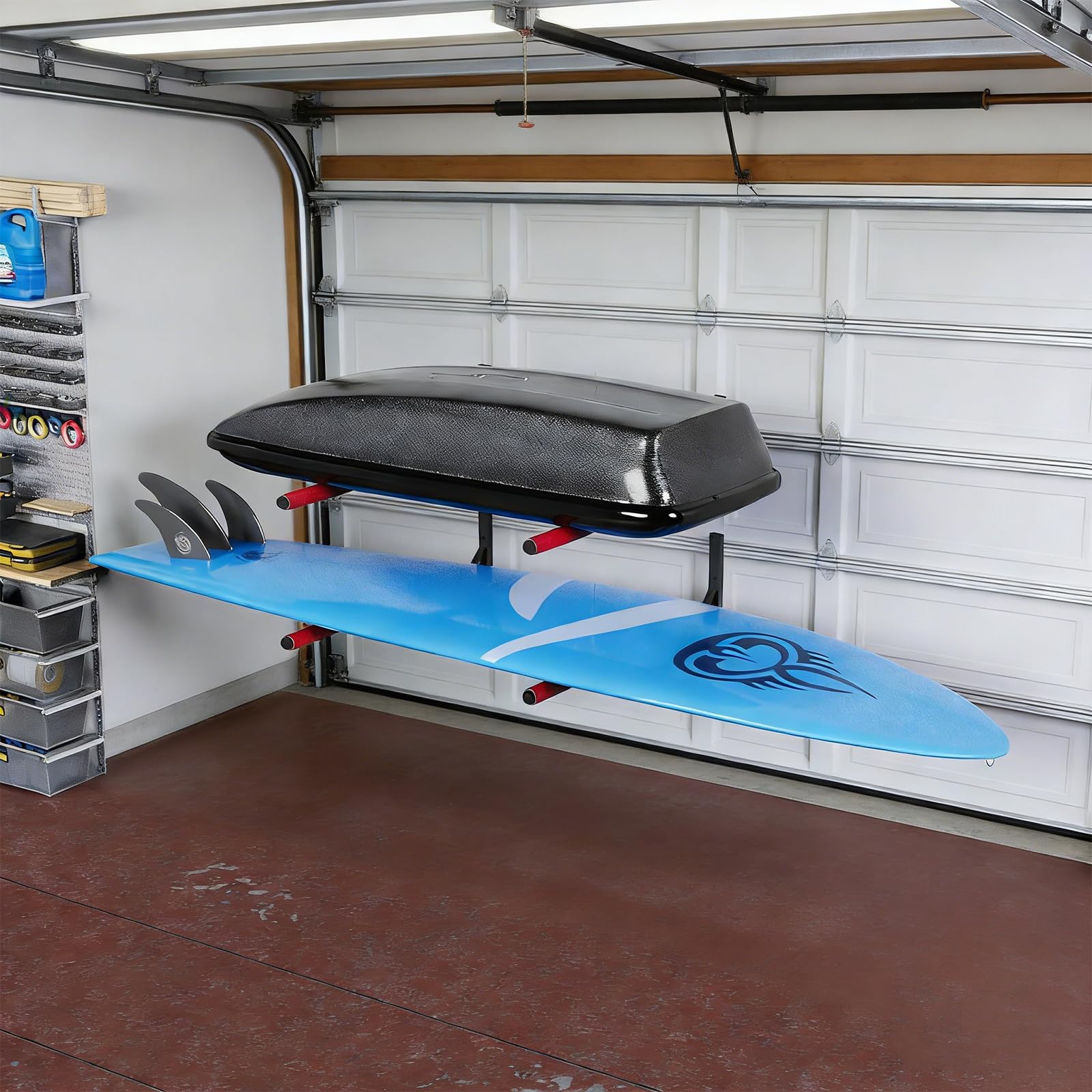 2 soportes de pared de 80 cm, soporte de pared para cajas de techo, canoas y tablas de surf, para guardar cajas de techo, esquís, tablas de surf, herramientas de jardín, cajas de esquí