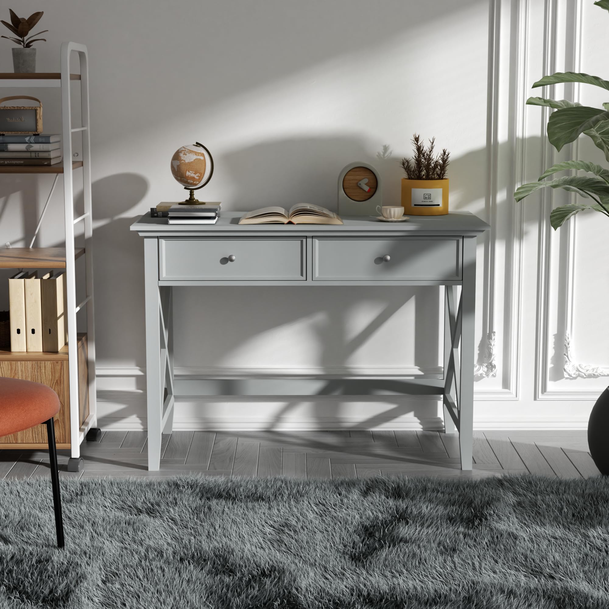 Modern Grey Console Table With Drawers: Stylish Storage Solution