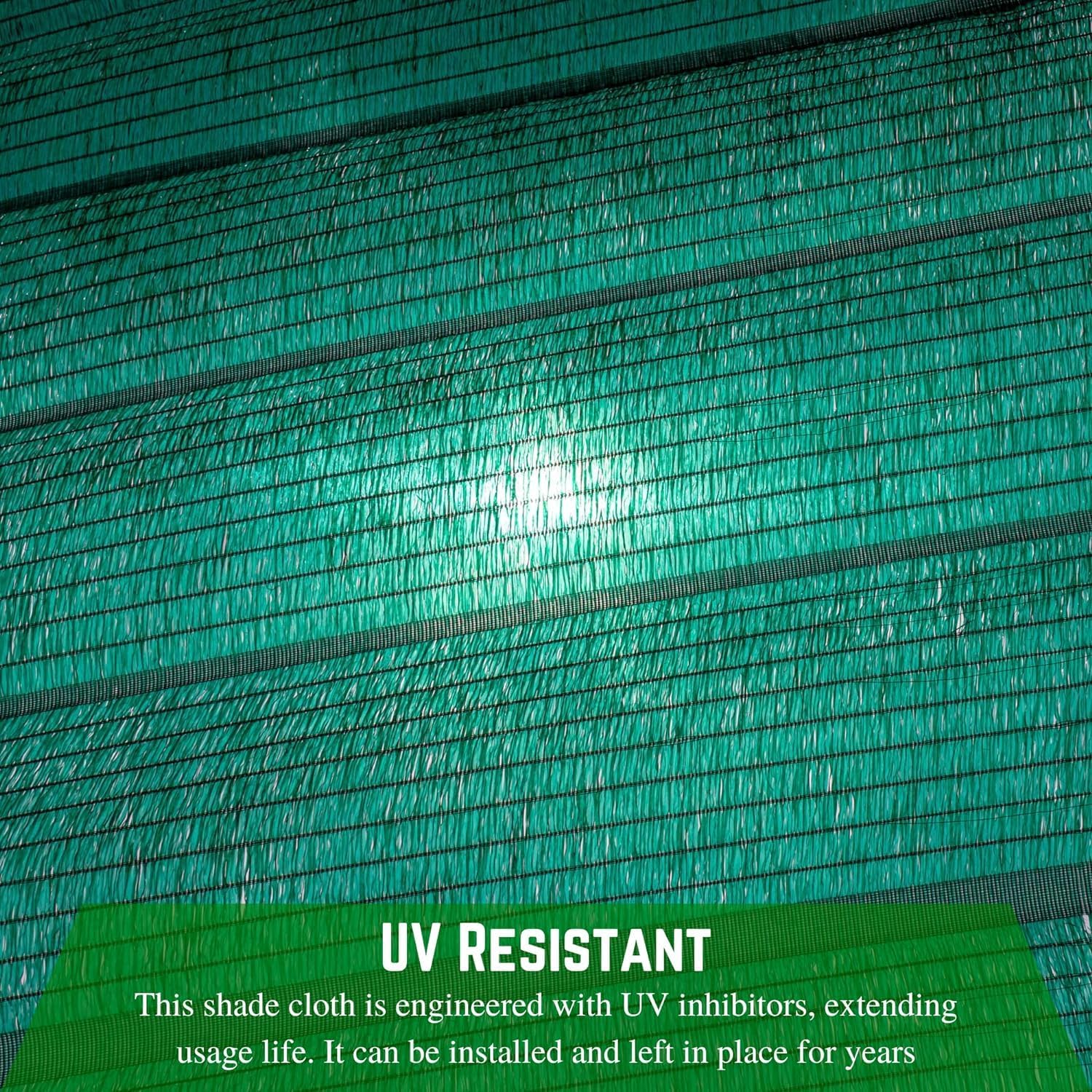 Farm Plastic Supply - Green Shade Cloth - 70% - Mesh Fabric for Fence Privacy Screen, Garden Shade, Mesh Fence Screening, Shade Cloth Rolls, Wind Screen (12' x 10')