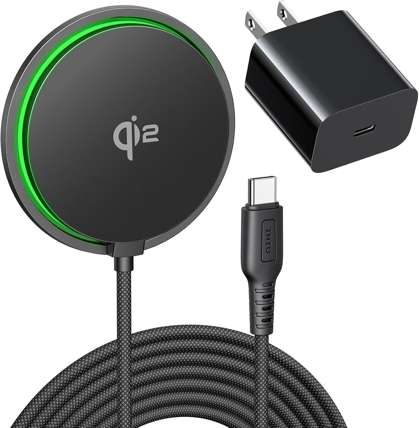 INIU Magnetic Wireless Charger, Qi2 Certified 15W Fast Mag-Safe Wireless Charging Pad with Cooling Fan, Only for iPhone 17 16 15 14 13 12 Series, AirPods, and More (Adapter Included) INIU Magnetic Wireless Charger, Qi2 Certified 15W Fast Mag-Safe Wireless Charging Pad with Cooling Fan, Only for iPhone 17 16 15 14 13 12 Series, AirPods, and More (Adapter Included)