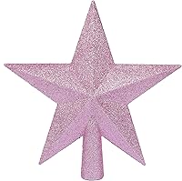 Vista 9 de YYCRAFT Adorno de Estrella con Purpurina para la Punta del Árbol Decoración Navideña - 6 Pulgadas, Rojo
