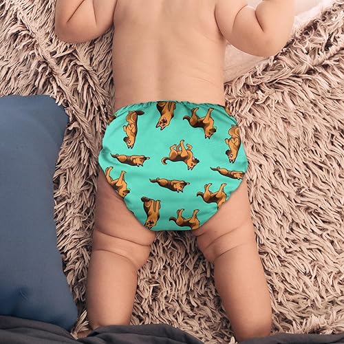 Miniatura 10 de WIRESTER Pañal de tela para bebé, tamaño único, ajustable, lavable, reutilizable, pañal de bolsillo de tela para bebé, Bulldog Inglés, posturas