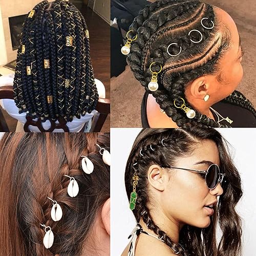Miniatura 4 de Messen Rastas Joyería Alambre De Cristal Trenzas Envueltas Accesorios Para El Cabello Imitación Madera Perlas Puños Bobinas Anillos Colgantes De