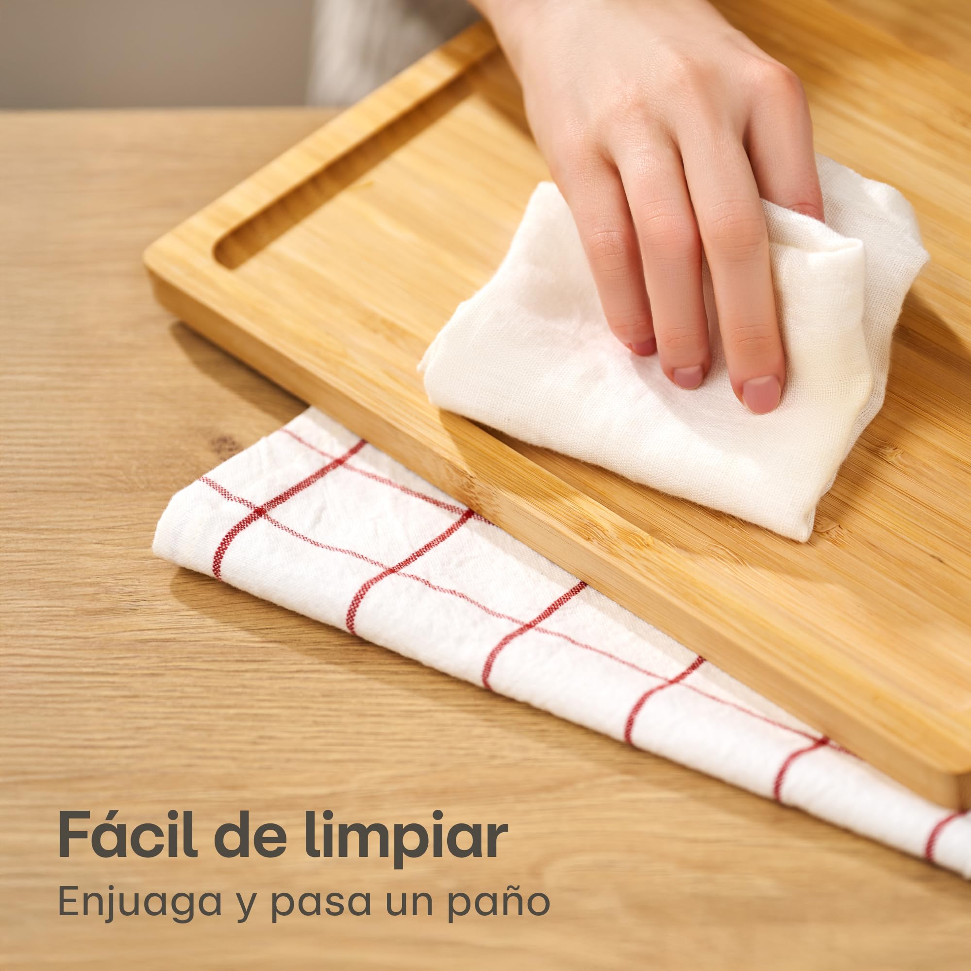 Praknu Tabla de Cortar Cocina Madera Bambú - Compacta 31,5 X 21,5 Cm - Con Ranura Para Jugo y Reversible - Bambú FSC® Para Verduras, Carne y Servir - Ahorra Espacio y Práctica