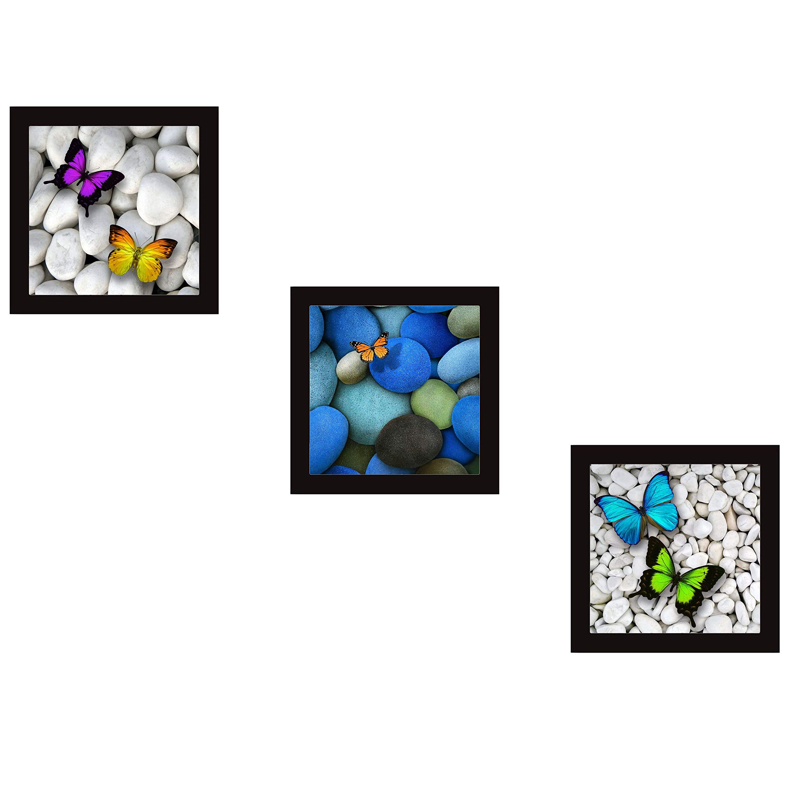 Kartik Wood Figures Wall Painting, Multicolour, Abstract, 23X23 cm