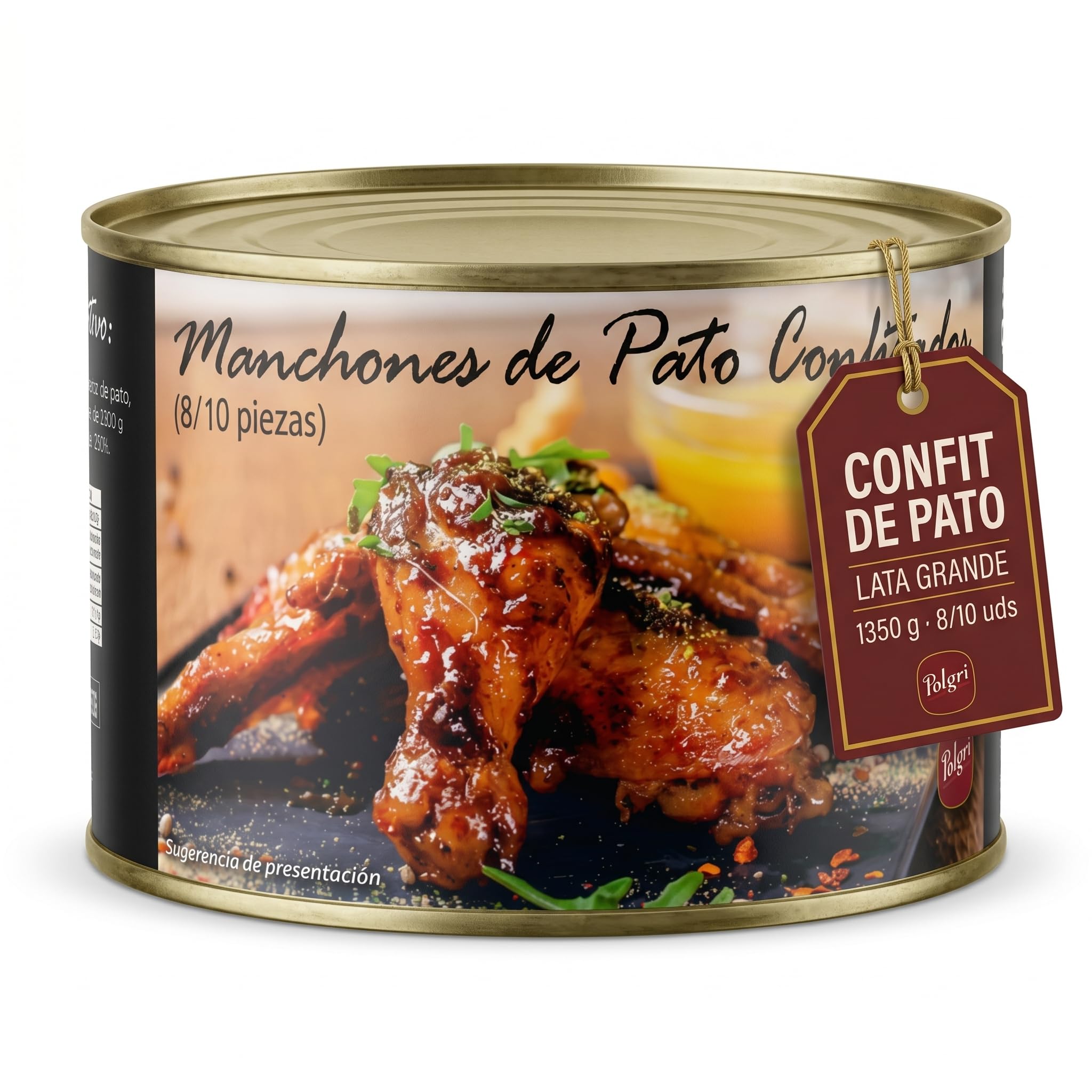 POLGRI Confit de Pato Manchones Lata 1350 g 8/10 Unidades Conserva Gourmet