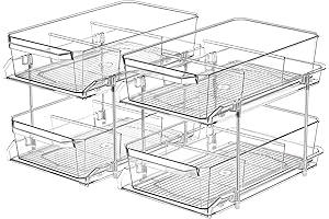 2 Tier Clear Bathroom Closet Organizers