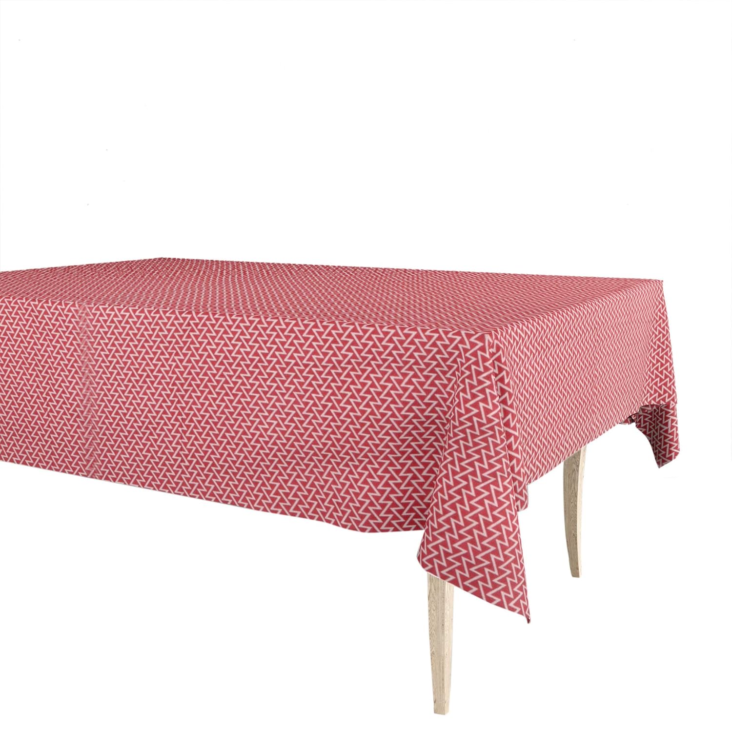 Buy Cotton Zigzag Pattern Square Table Cloth Red for Dining Table