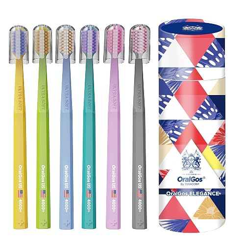 OralGos Escova de Dentes Premium 6 unidades Colorido, Cerdas Ultra Macias