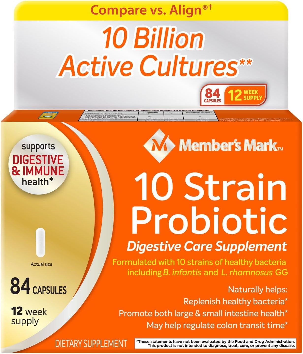 Member's Mark 5X Probiotic Supplement, 84 Count