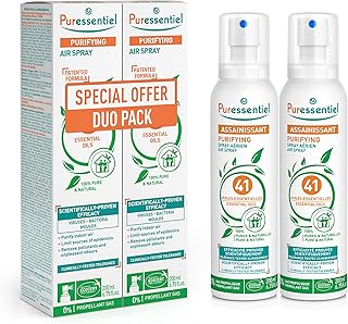 DUO Pack Purifying Air Spray 200 ml – 100% Natural Room Spray – Air Purifier – Air Freshener – Odour Eliminator– Organic Essential Oils – For Your Home, Car & Office – Lasts Over 6 Months