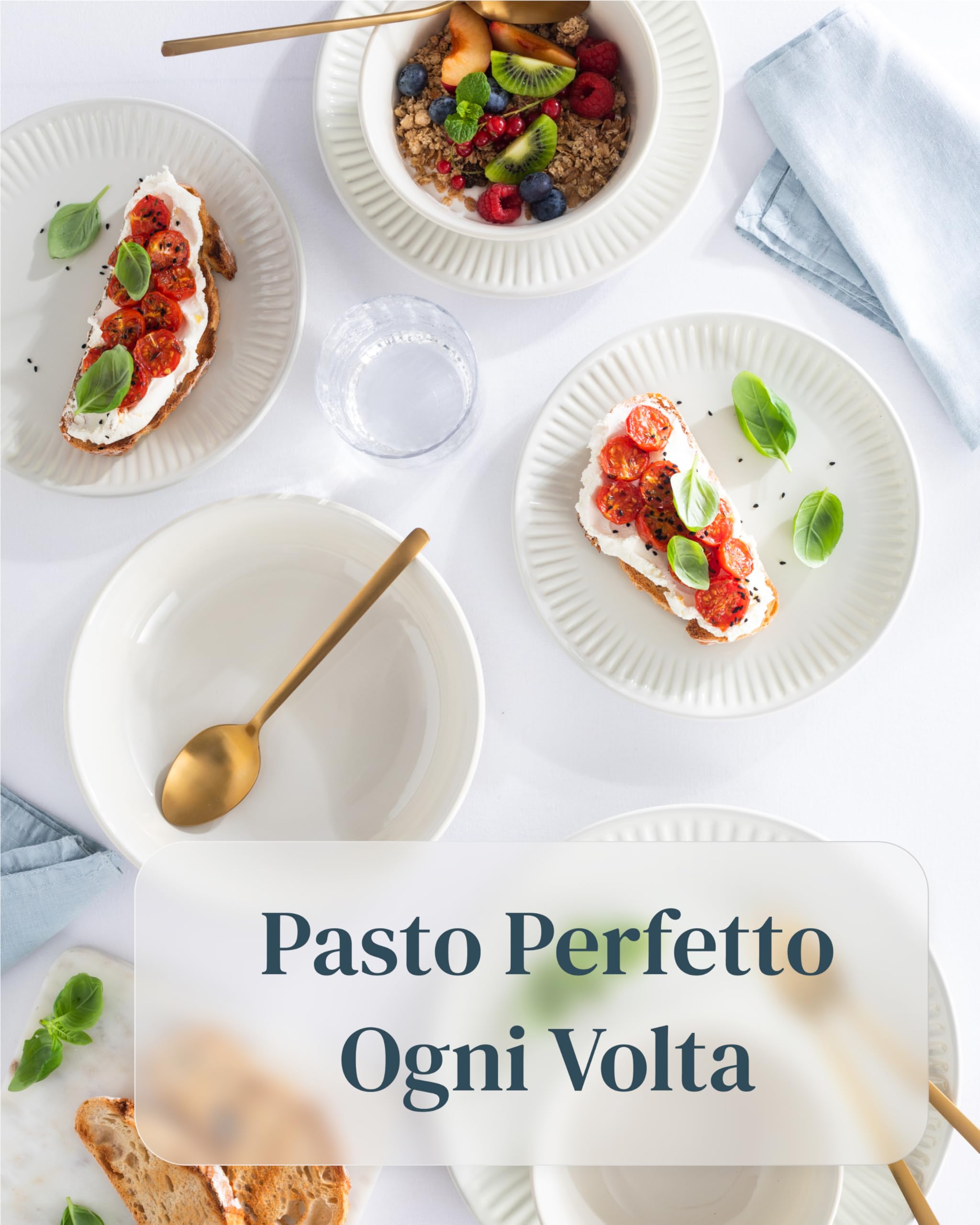 Set di 6 piatti per la colazione in gres, design HYGGE Scandi, piatti da dessert e da torta con design scanalato, piatti piccoli per insalate, stoviglie Pure Living in beige