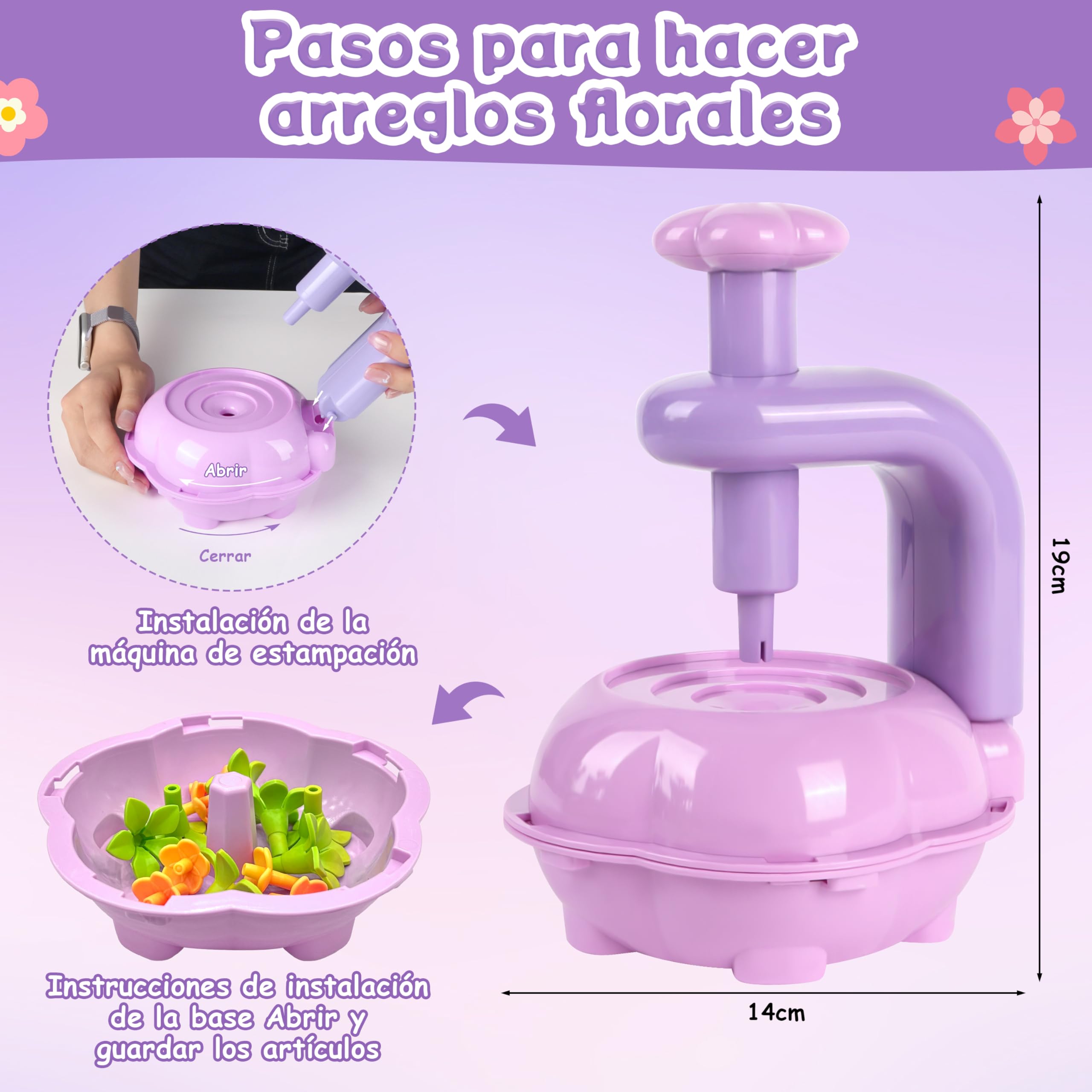 Charmofun Juguete de Mercado de Flores, Juego de Manualidades para Niñas 5 6 7 8 Años, DIY Juguetes de Construcción Flores, Regalo Juguetes para Niños Cumpleaños Día de la Madre (MAIN)