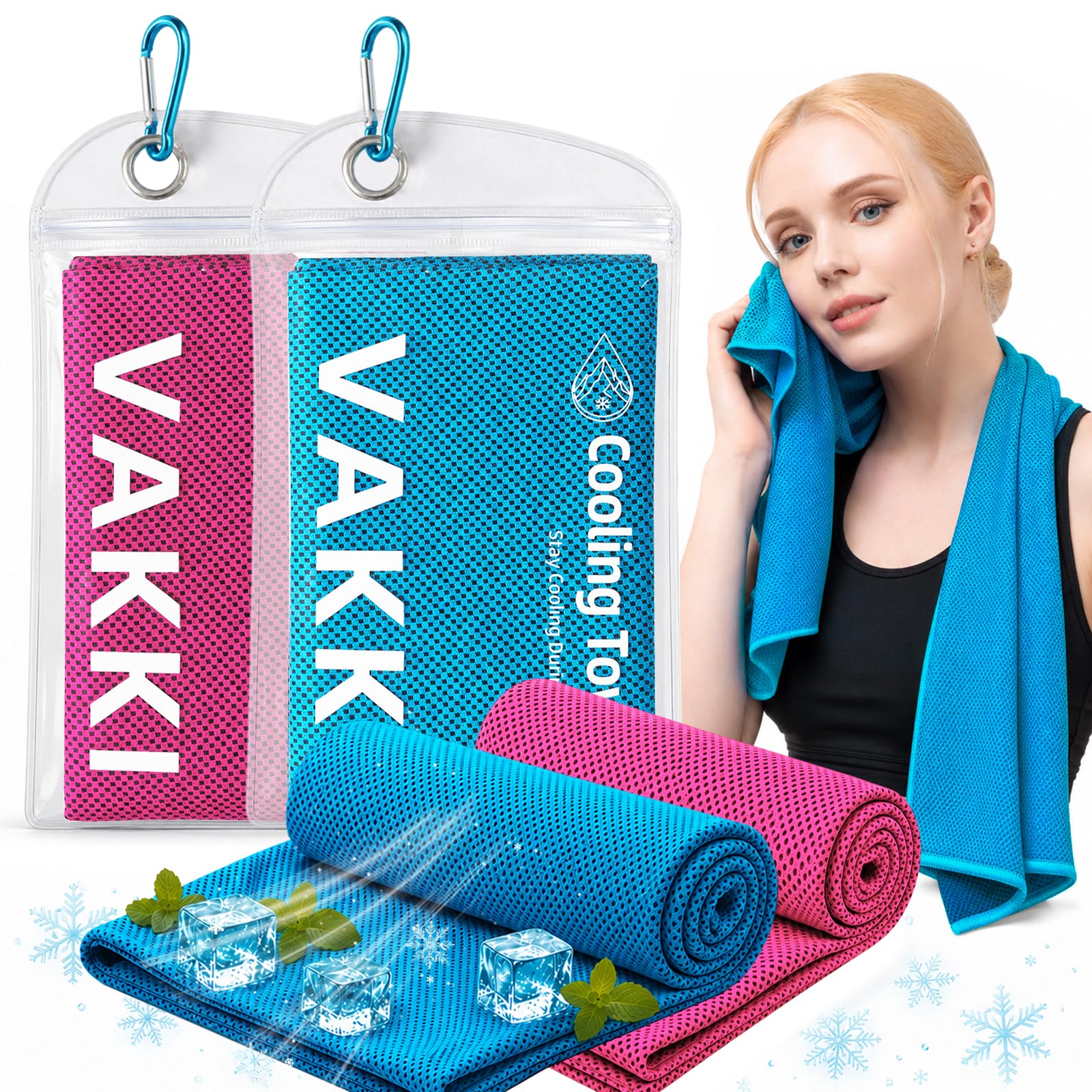 VAKKI Cooling Towels, 2 Pack (40"X12")-100 * 30cm