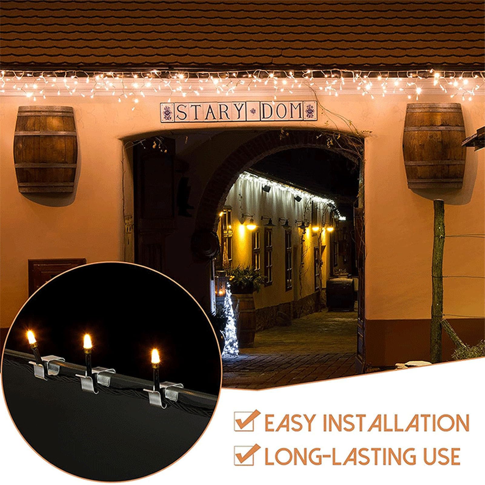 50 Stuks Roestvrij Staal Istmas Lichten Dakgoot Haken-weerbestendig Metalen Licht Clip Hangers voor Buiten Istmas Decoratie (kleine maat
