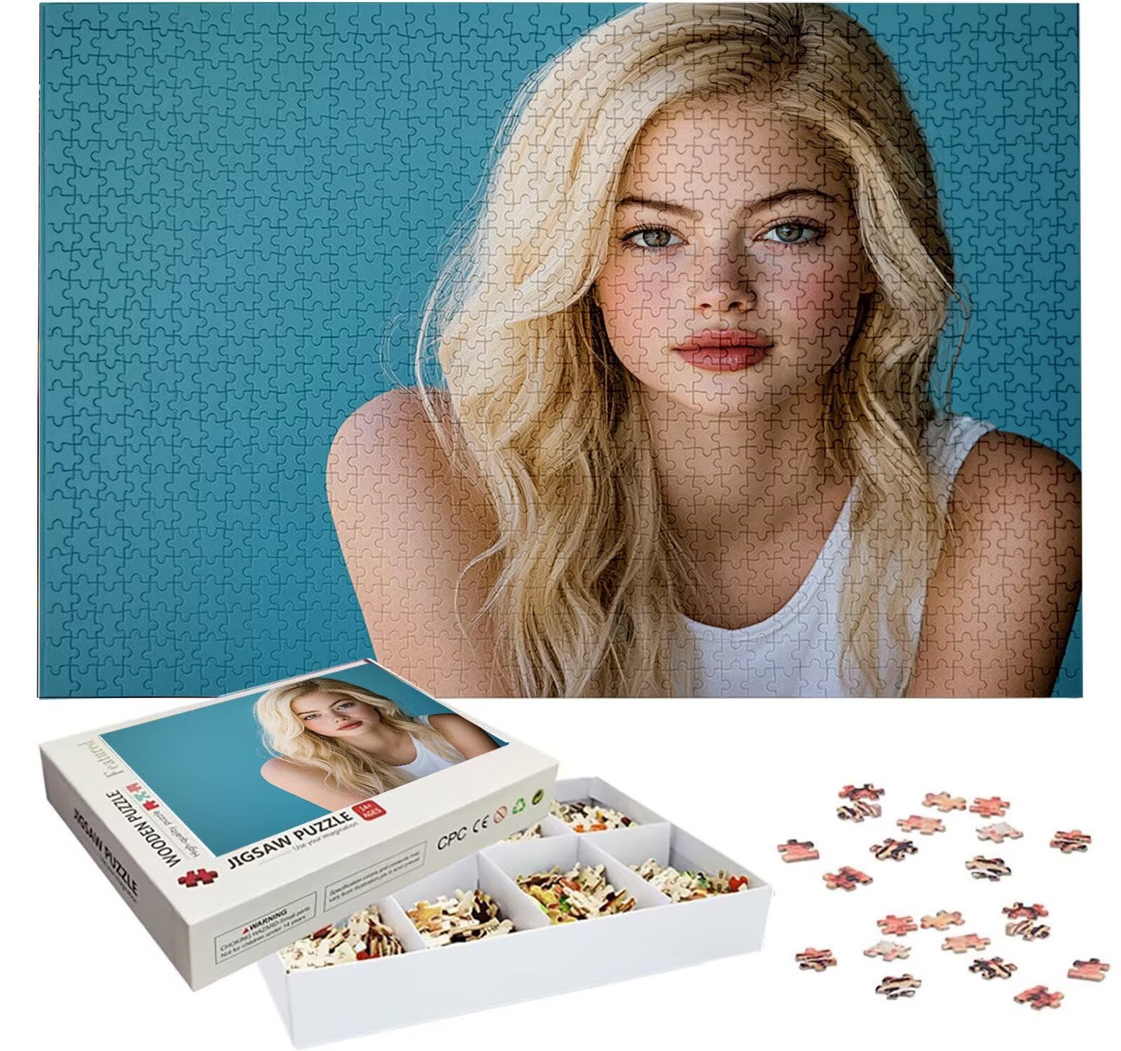 Puzzle Personalizado con Foto, Personalizada Rompecabezas Personalizado Diseña tu Logo Foto o Texto, Personalizado Navidad Halloween San Valentín Parejas Niños Familia Amigos h-3125