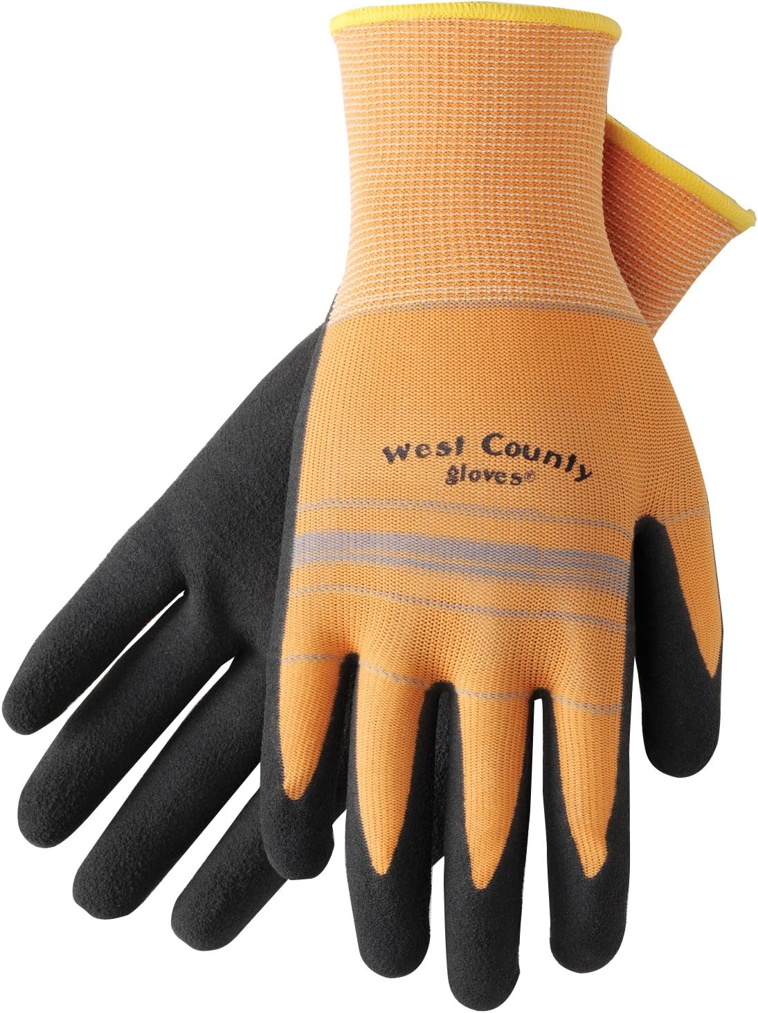 West County Gardener 030A/XS Gloves – X-Small, Apricot/Slate, Protective Work Gloves with Foam Nitrile Palm, Fingertip Coating