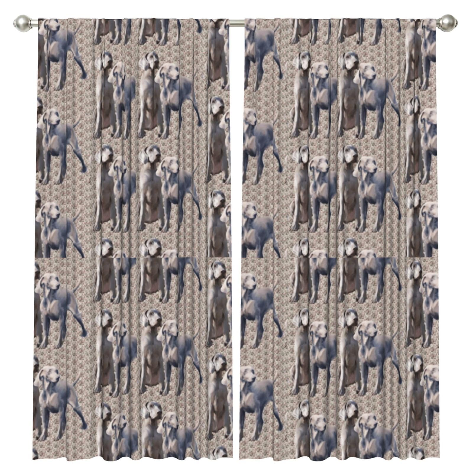 InOmak Dog Weimaraners, 2 Panels Window Curtains 52 x 84 Inch Blackout Curtains for Living Room Bedroom