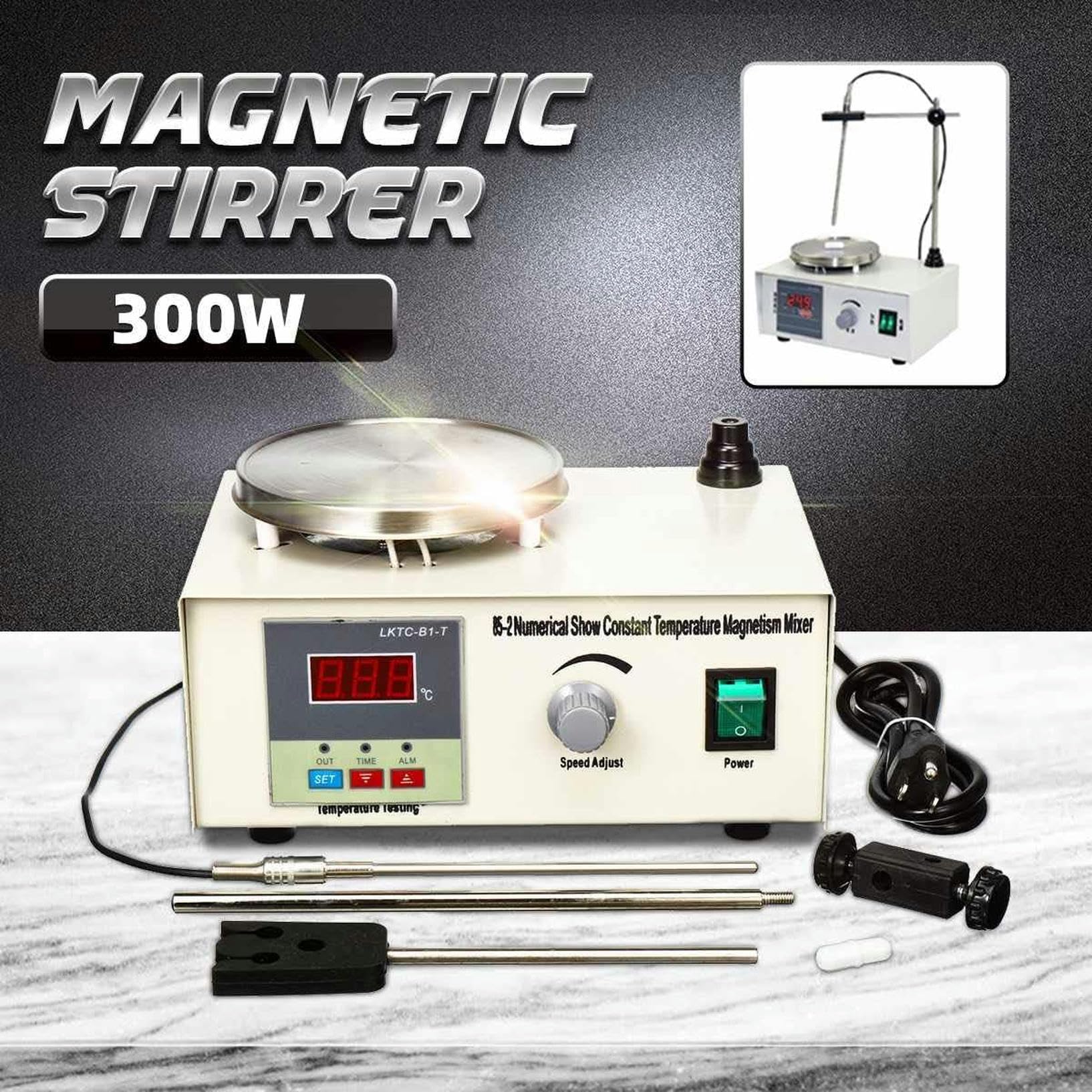 Agitador magnético Digital LCD Calefacción de Laboratorio Mezclador de Control Dual Agitador magnético Placa Caliente Agitador magnético Sin Ruido Pantalla LED de Temperatura Placa Caliente