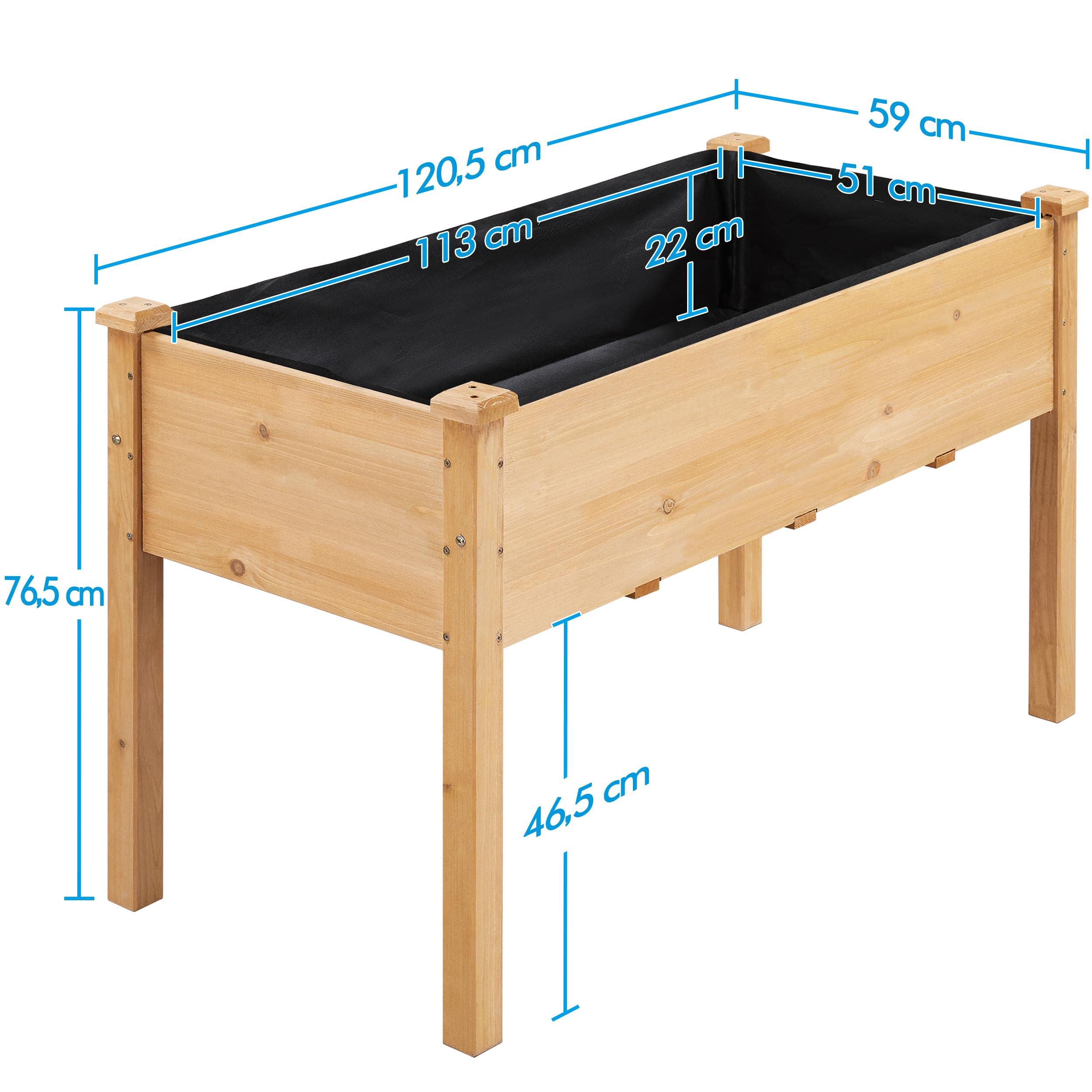 Abician Carré Potager sur Pied Bac Potager en Bois Jardinière sur Pied Extérieur Intérieur pour Fleurs Légumes Brun Clair