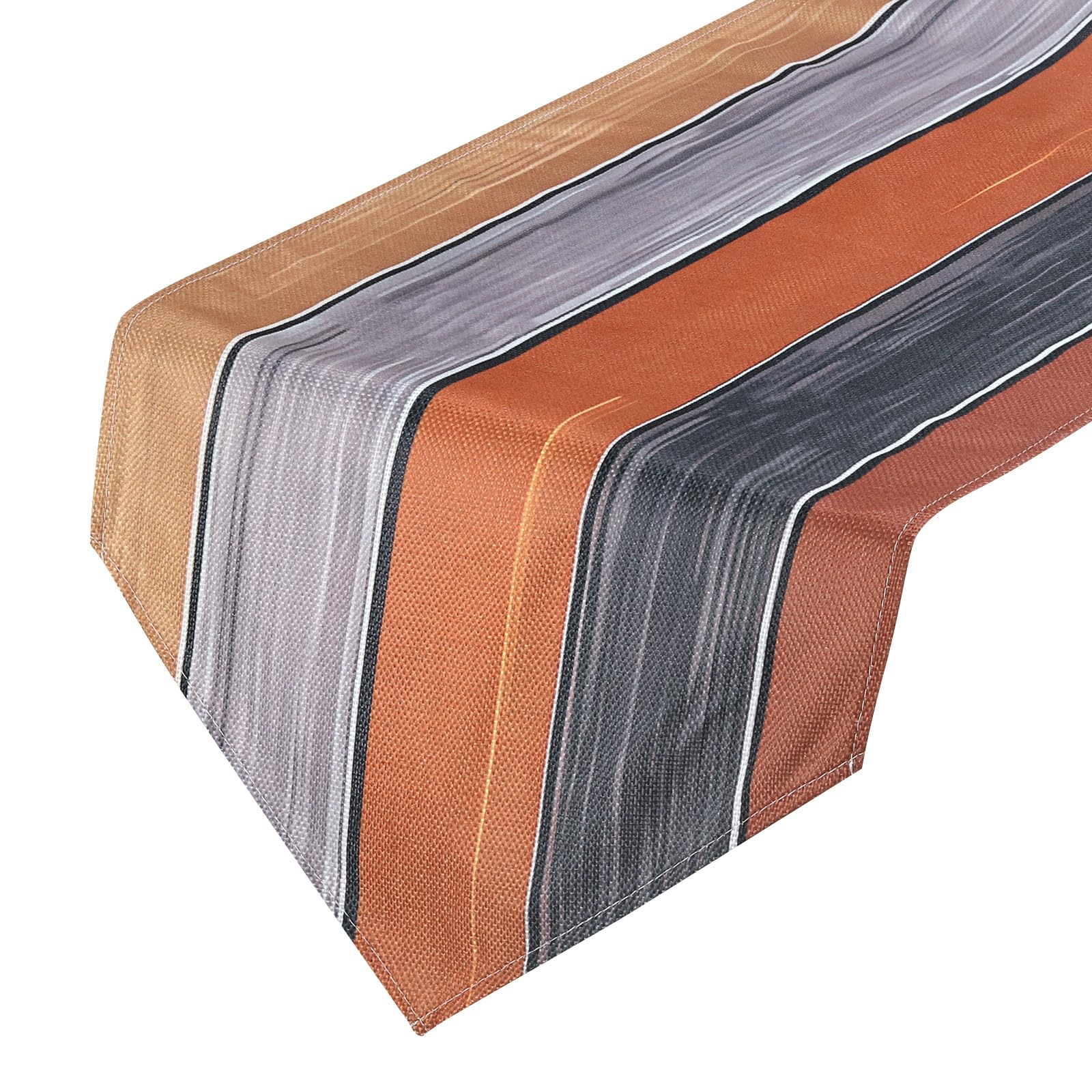 uxcell Table Runner 108" x 13", Retro Cotton Linen Table Runner, Orange & Grey, Khaki/Grey/Orange/Dark Grey/Brown