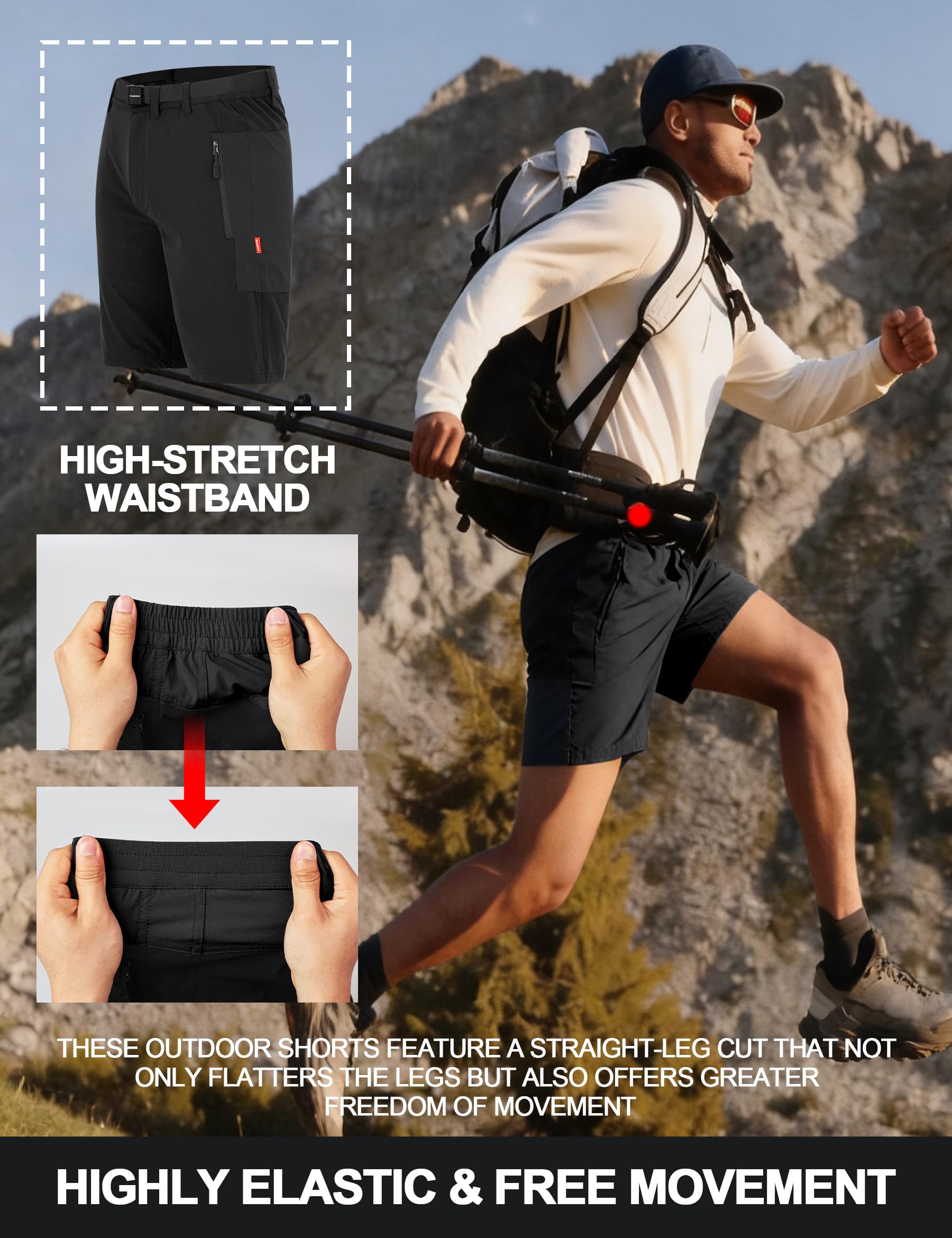 INBIKE Pantaloncini MTB Uomo Estivo Mutande Ciclismo Imbottitura 4D Pantaloncini Cargo Pantaloncini Trekking Asciugatura Rapida Traspirante Elastici per Sport all'Aria Aperta CS106