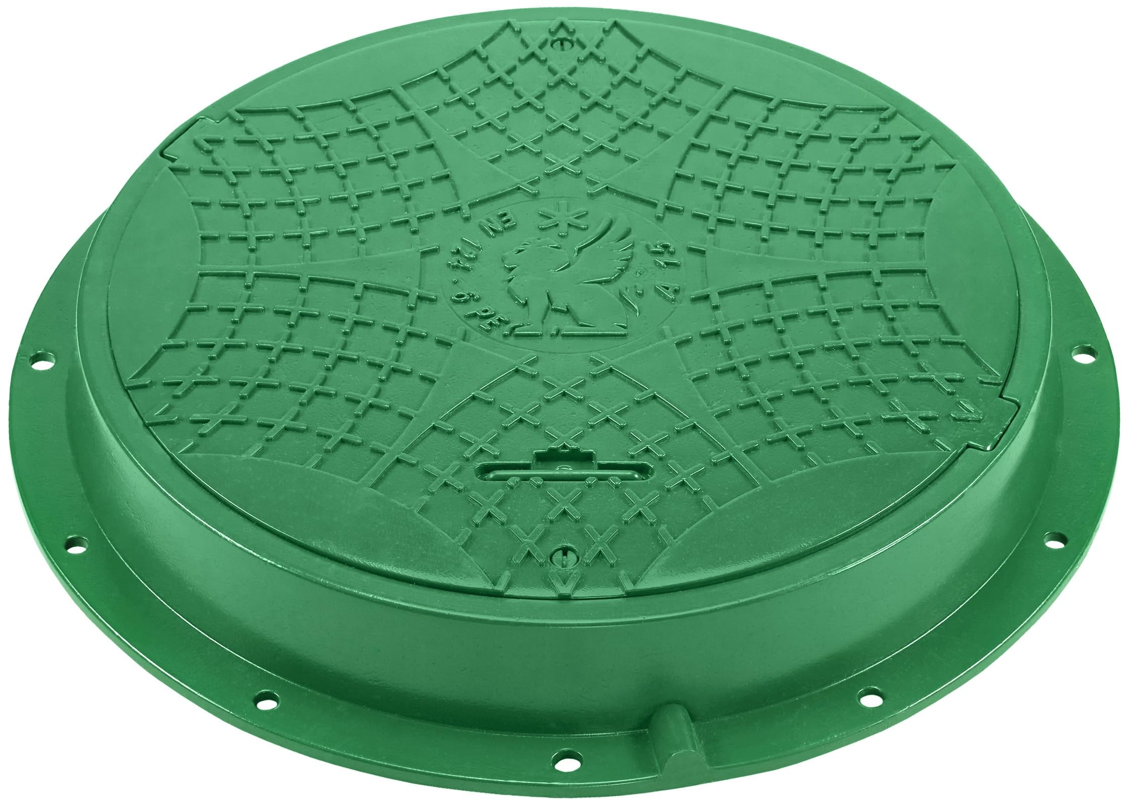 BABYLONPLAST Schachtabdeckung, Schachtdeckel DN600/800, 15kN - Hochbelastbarer Kunststoff Kanaldeckel, Ø 600/800mm, 1500 kg Belastung, mit Sicherungssystem, Frost- und Witterungsbeständig (Grün)