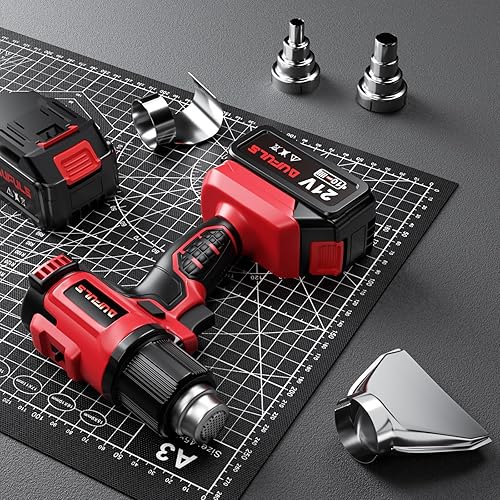 Miniatura 8 de Pistola de calor inalámbrica con 2 baterías recargables, kit de pistola de calor de 5 boquillas, pistola de aire caliente máximo de 1022  para tubos