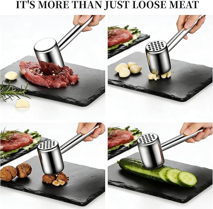 Martillo ablandador de carne acero inoxidable 304 doble cara miniatura 3