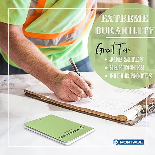 Miniatura 3 de Portage Cuaderno pequeño en blanco, bloc de notas para notas de campo, cuaderno de bocetos pequeño verde en blanco, cuaderno de bolsillo para tomar