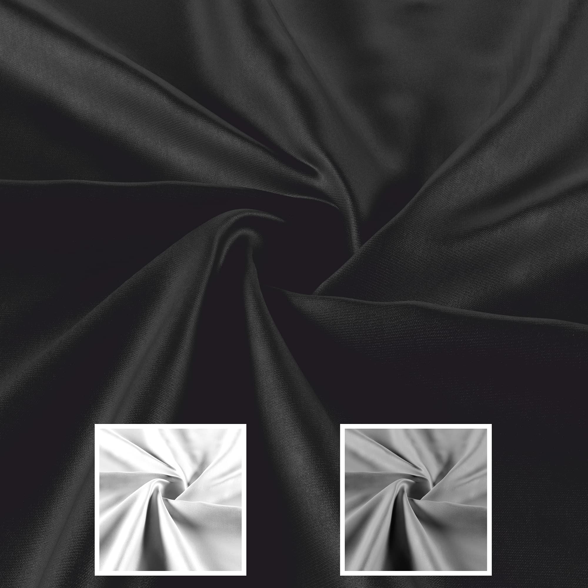 Tessuto al metro cotone 1M x 160 cm - Tessuti e stoffe per cucito creativo decorazione e fai da te Stoffa ideali per abbigliamento arredamento Oeko-Tex 2. Nero