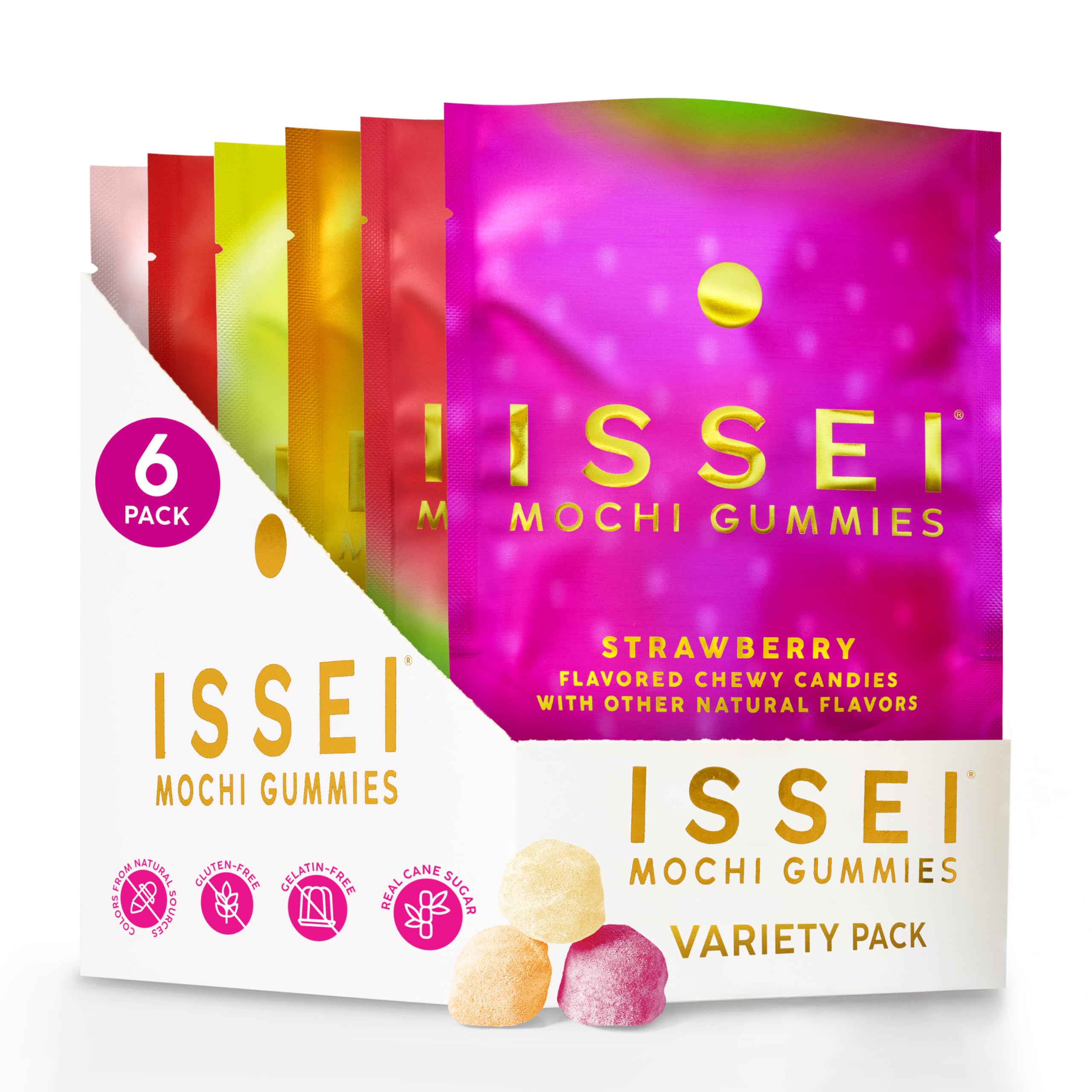 Amazon.com : ISSEI Mochi Gummies Variety Pack| Dye-Free Candy with