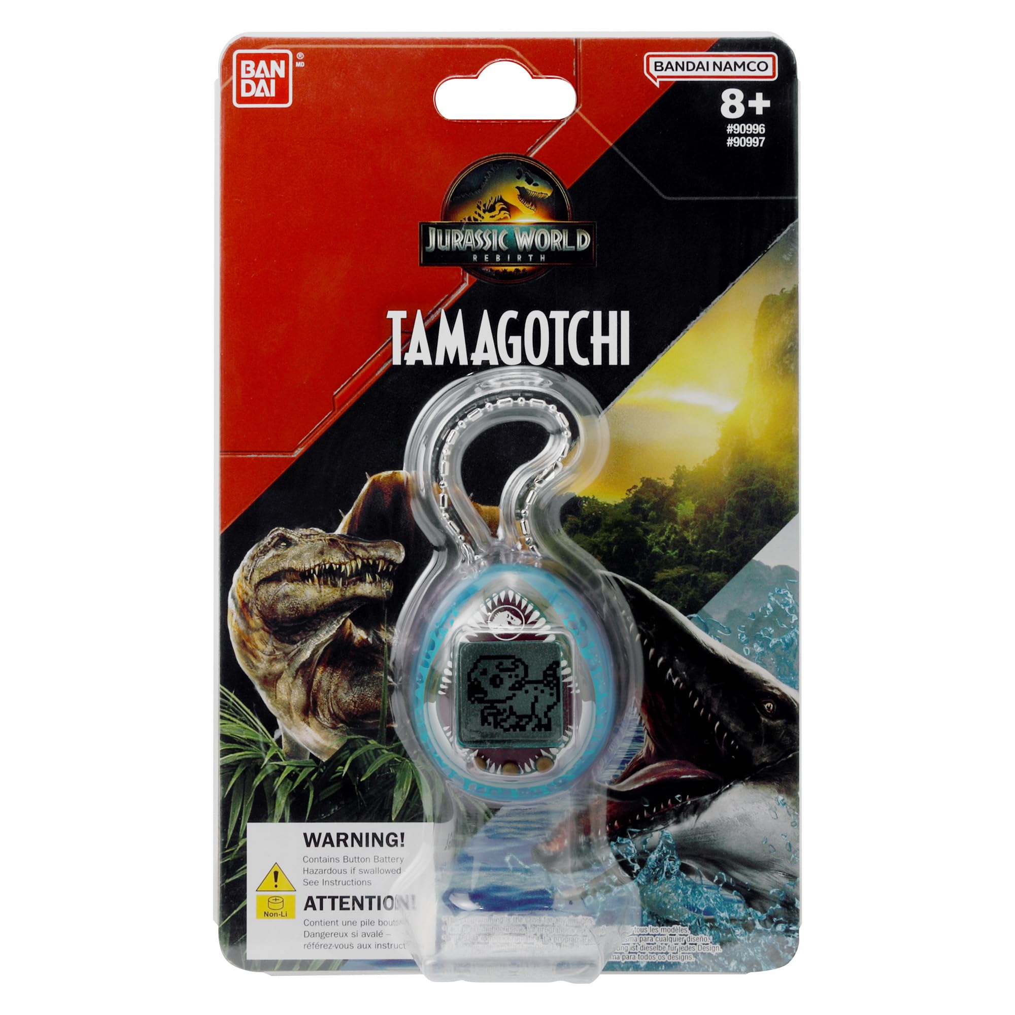 Bandai NT90996 - Tamagotchi Nano Jurassic Blue - Versión azul Dino Mosasaurus - Tamagotchi Animal interactivo - Pequeño formato Nano - Dinosaurio animal virtual para criar - Juguete infantil de 8 años