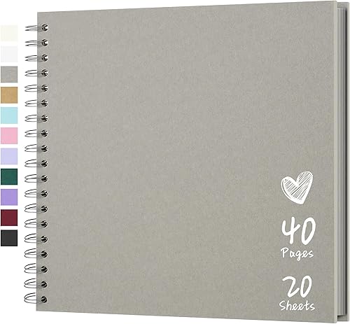 Vista 130 de Álbum de recortes de 8 x 8 pulgadas, álbum de recortes de papel kraft de tapa dura, álbumes de fotos, 40 páginas, perfecto para fotos de 4 x 6 / 5 x