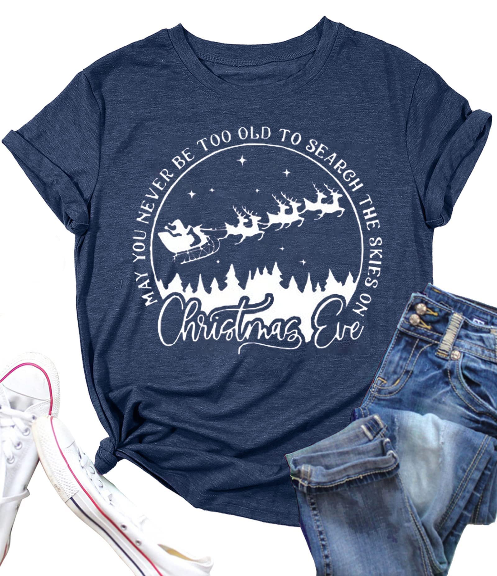 OvazlyChristmas Shirt for Women Raglan Sleeve Graphic Xmas Festival Shirts Cute Holiday Trendy Tops Casual Tee Gift