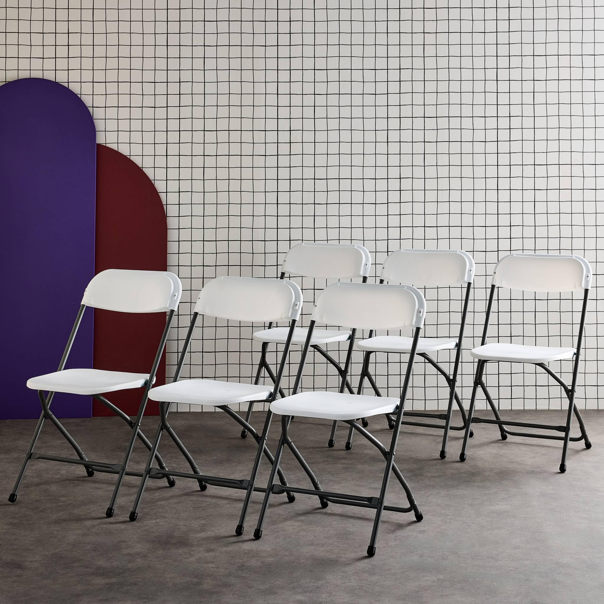 Alice's Garden - Chaises de réception Pliantes – Fiesta – 6 chaises d'appoint en Plastique et métal