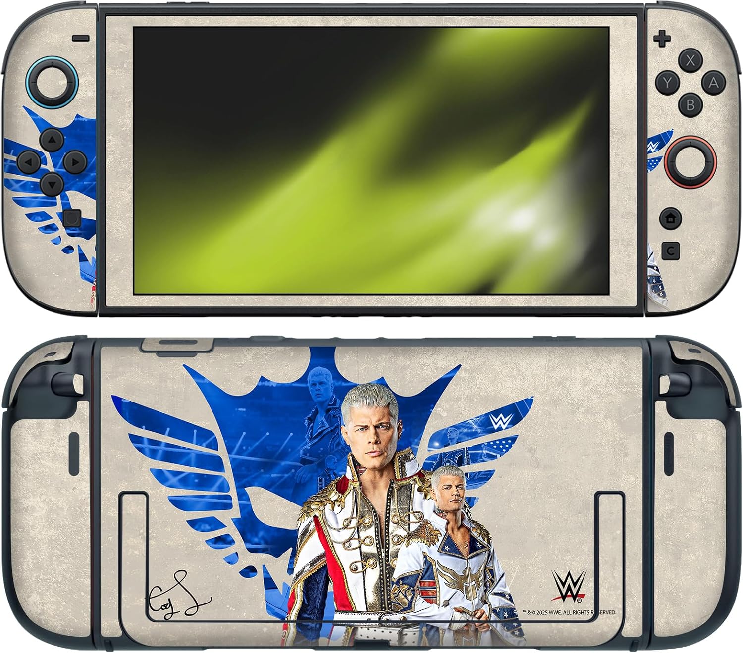 Head Case Designs Officially Licensed WWE Superstar Graphics & Signature Cody Rhodes Vinyl Sticker Gaming Skin Decal Cover Compatible with Nintendo Switch 2