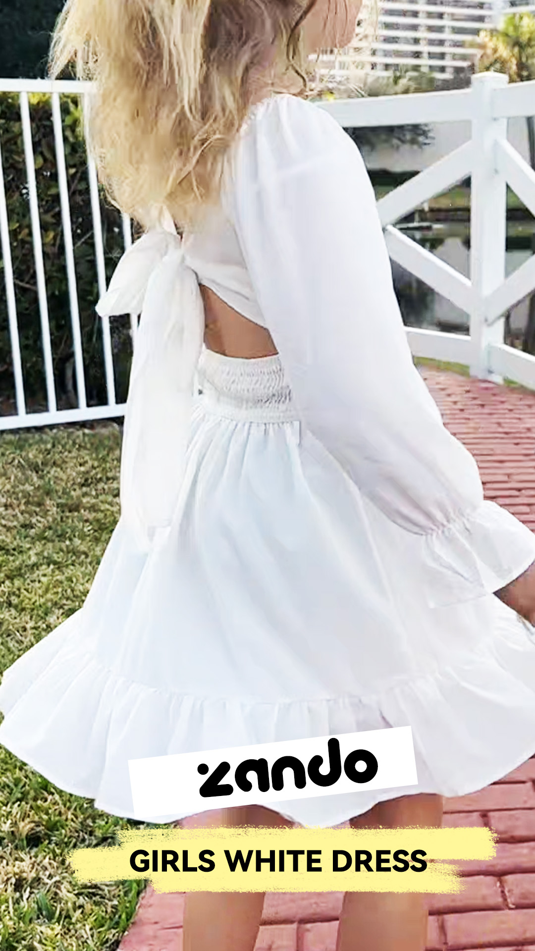 Zando Grils Dresses 2024 Long Sleeve Dresses for Grils Tie Back Dresses Off  Shoulder Solid Color Dresses for Teens 6-14 Years, Pure White, 13-14 Years  : Amazon.ca: Clothing, Shoes \u0026 Accessories