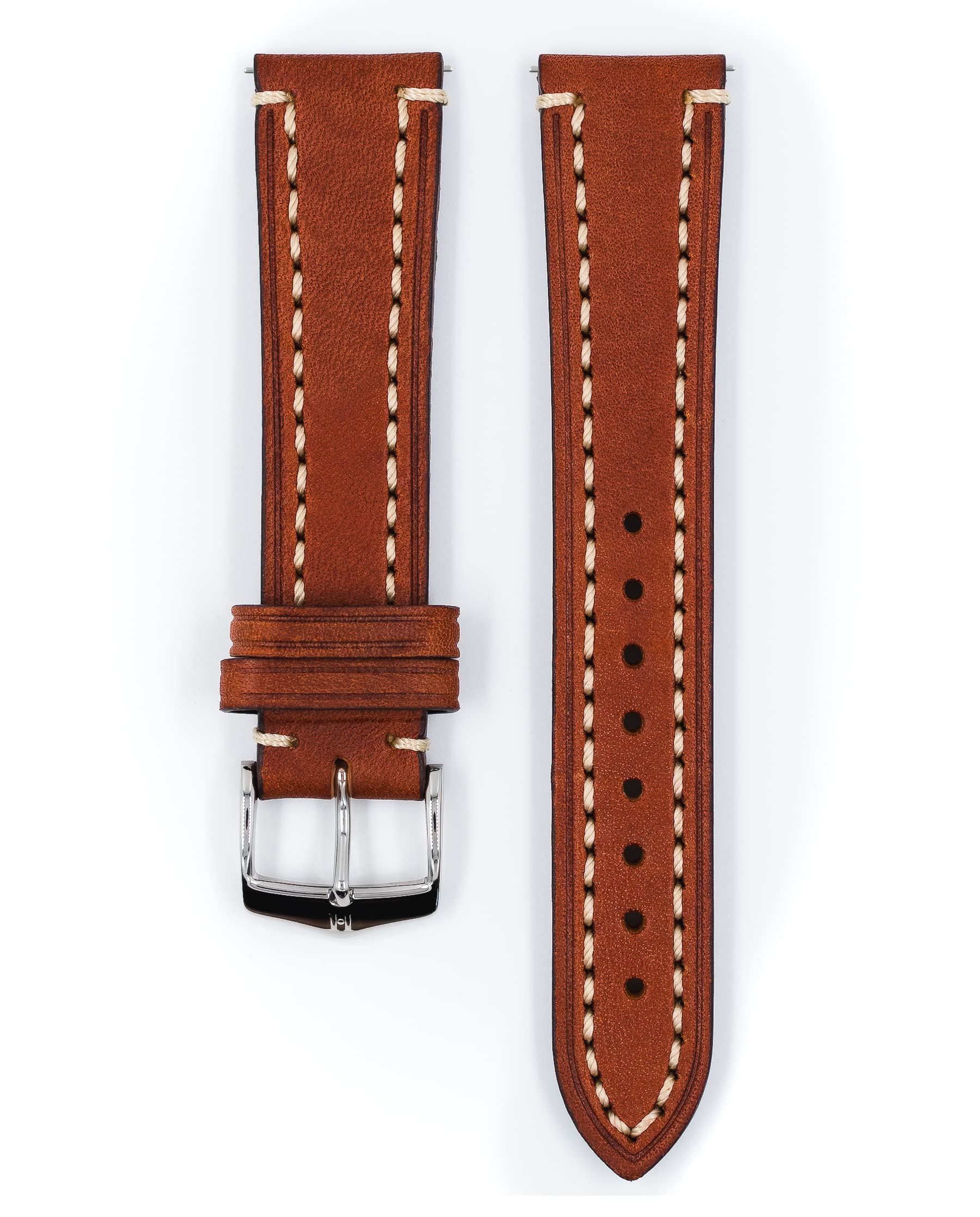 HIRSCH Correa de reloj para hombre de piel de sillín, modelo Liberty 20 mm, Correa