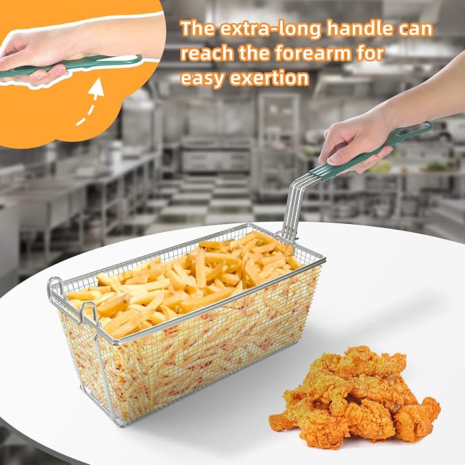 Cesta para freidora con gancho frontal y mango antideslizante miniatura 3