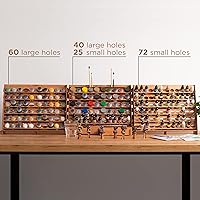 Vista 7 de Plydolex Soporte de Pintura para Pared - Funciona para Warhammer 40K, DnD, Otras Figuras - 65 Agujeros para Vallejo, Citadel, Tamiya, 30 Agujeros