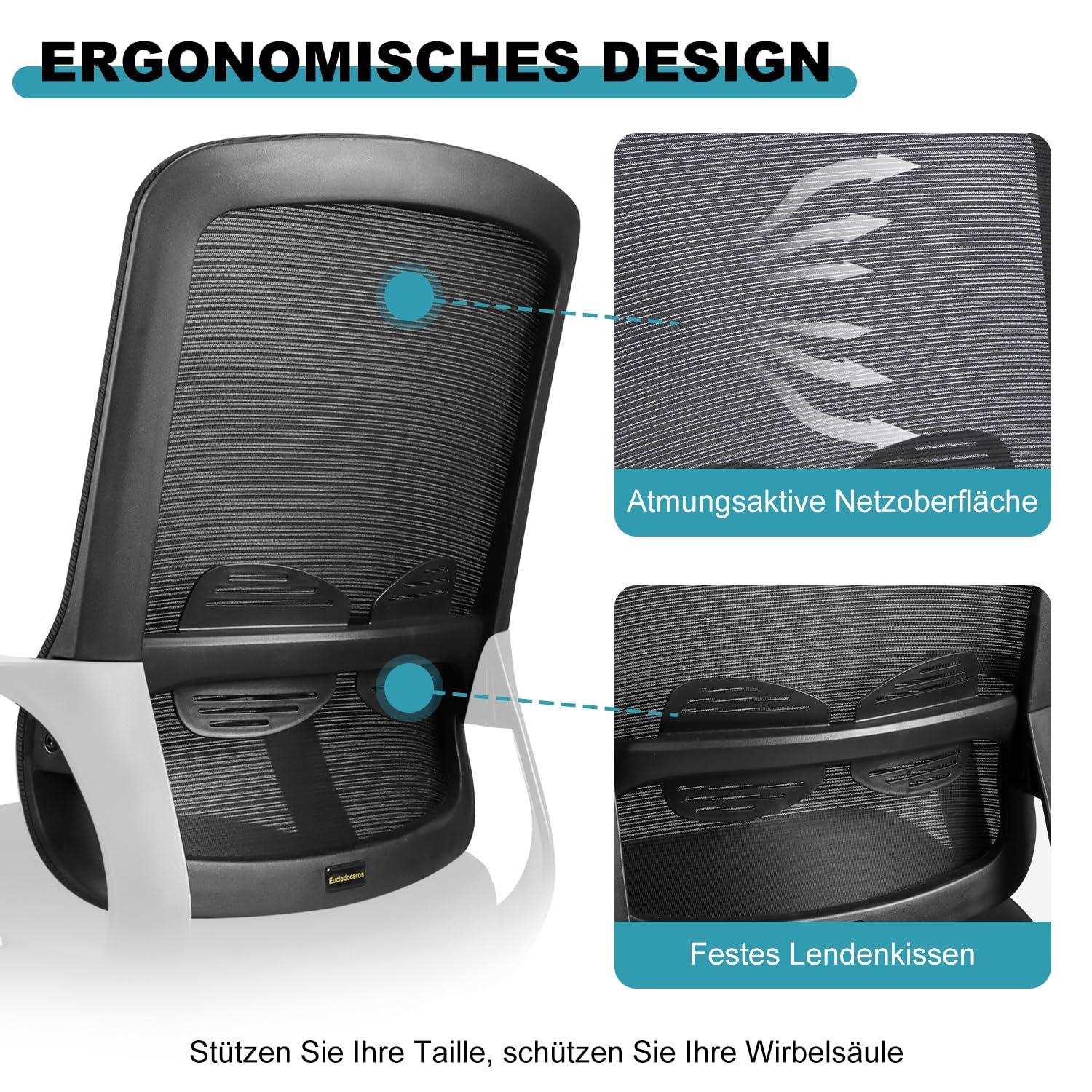 Freischwinger Stühle,Konferenzstuhl,Bürostühle mit Armlehne und Lendenwirbelstütze,Ergonomische Besucherstuhl für Home Konferenzraum Schlafzimmer(1, Schwarz, 62x50x103cm)