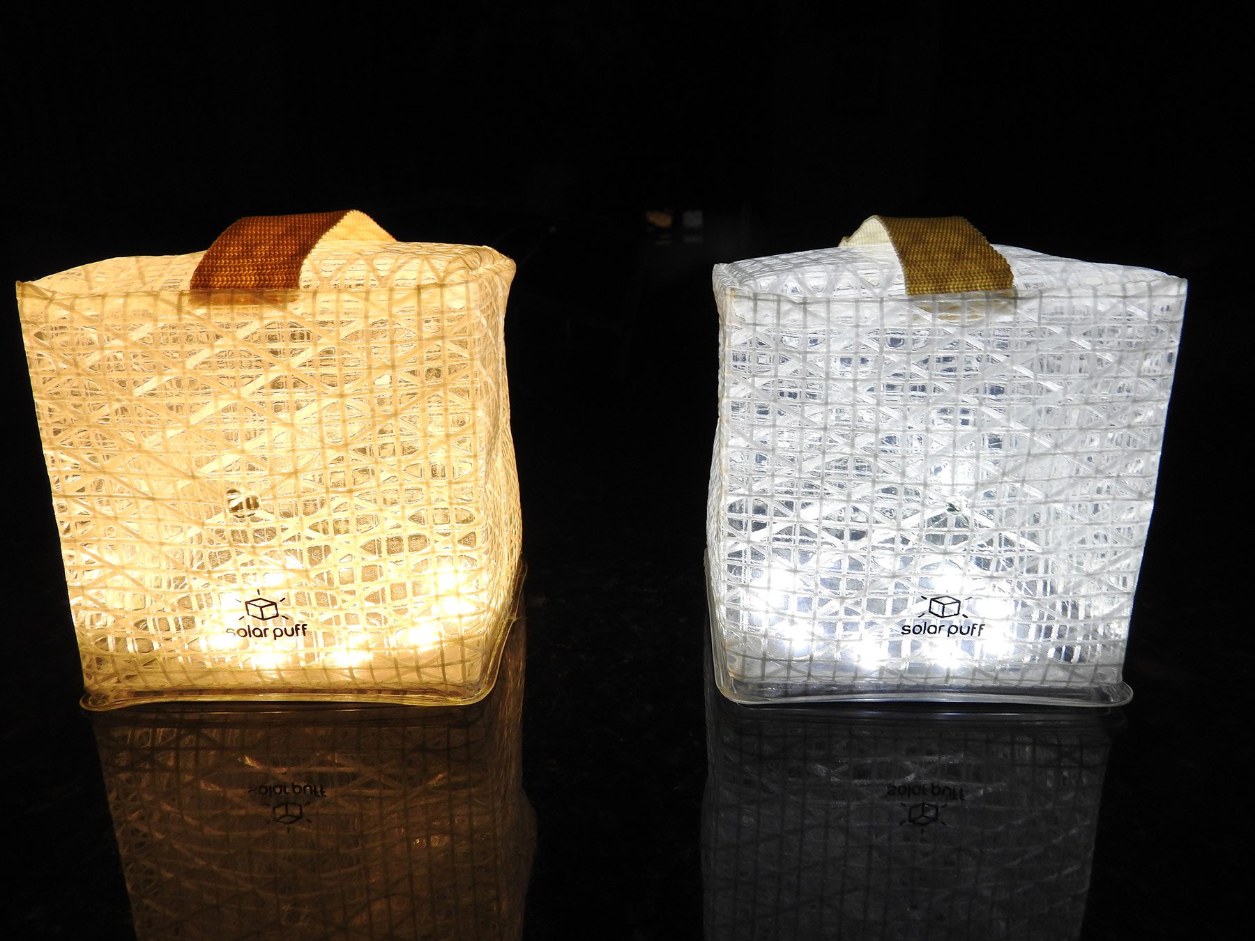 Lampe solaire pliable SolarPuff 1 pièce blanc chaud