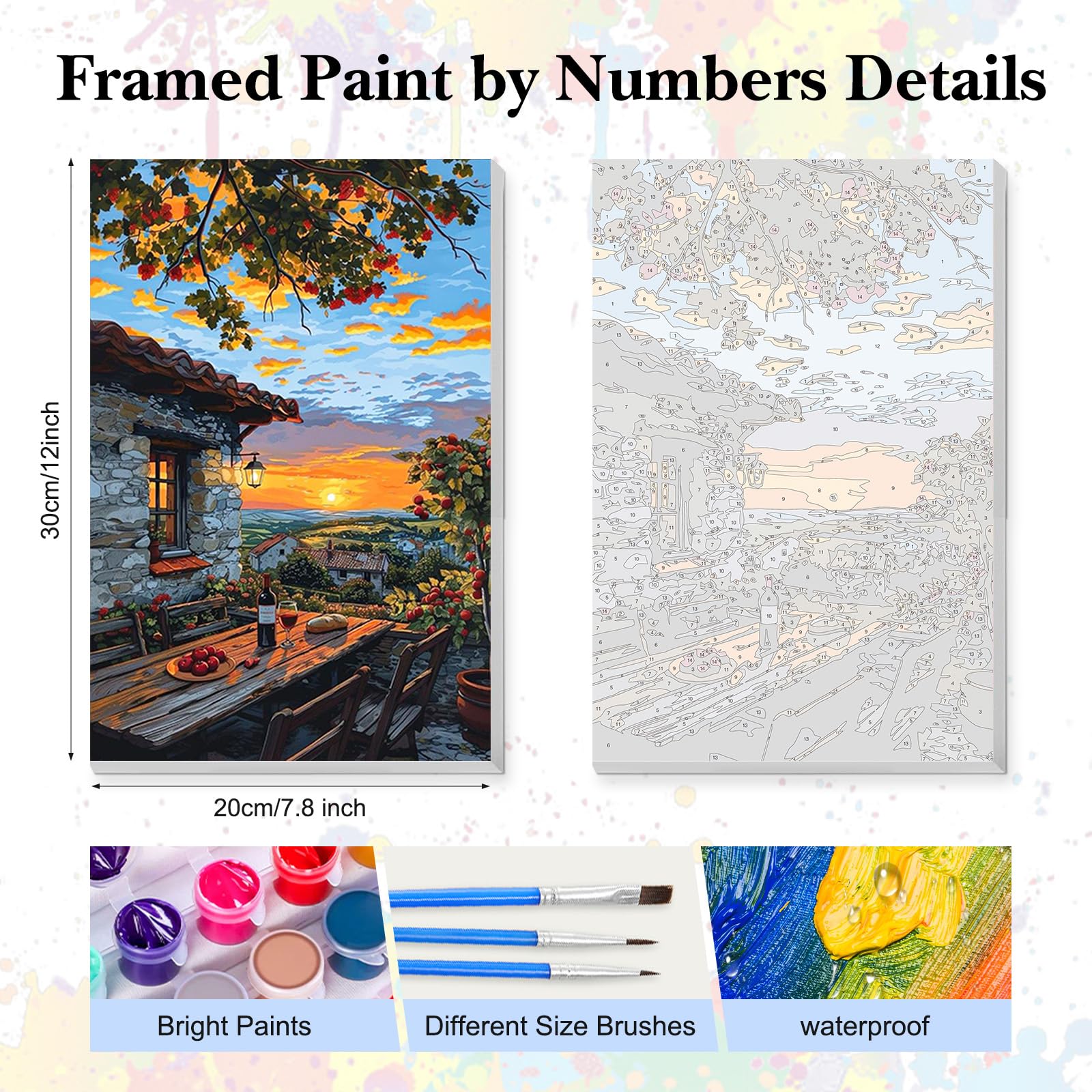 HEIBAGO Paysage Peinture par Numero Adulte, DIY Flower Paint by Numbers, Kit de Peinture à l'huile pour Débutants, Peintures Acryliques pour la Décoration de la Maison 30X40cm HEIBAGO Paysage Peinture par Numero Adulte, DIY Flower Paint by Numbers, Kit de Peinture à l'huile pour Débutants, Peintures Acryliques pour la Décoration de la Maison 30X40cm
