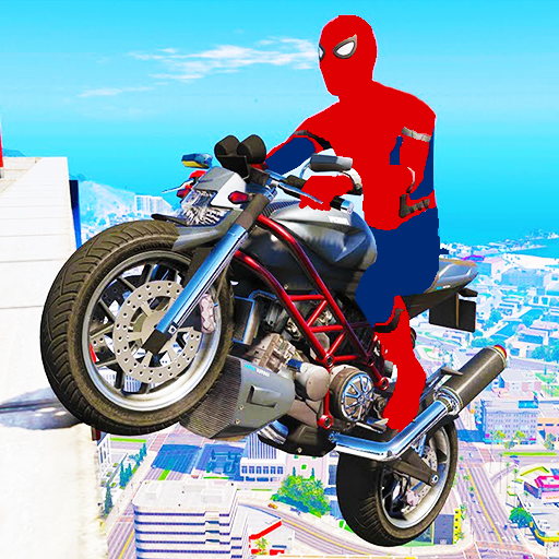 Jeux de course de moto de super-héros pour les enfants, jeux de course de moto Spider Hero, jeux de vélo cascadeur Mega Ramp pour jeux gratuits et pour enfants