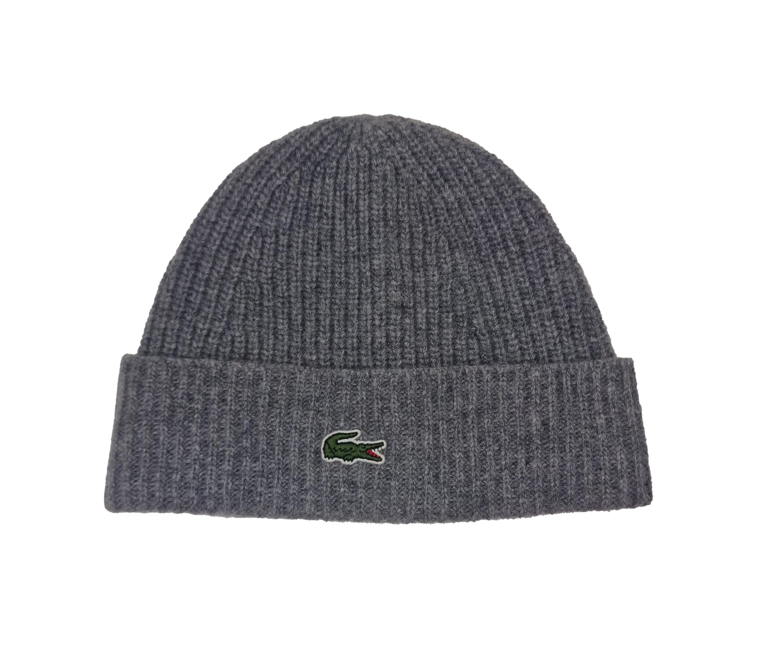 Lacoste Men's Grey Rb9883 Wool Beanie Hat In